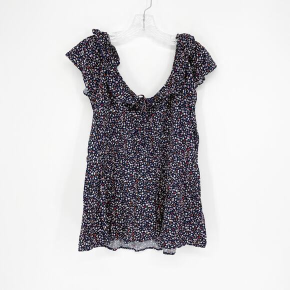 Maurices Cap Sleeve Floral Top Size Large - Picture 1 of 9